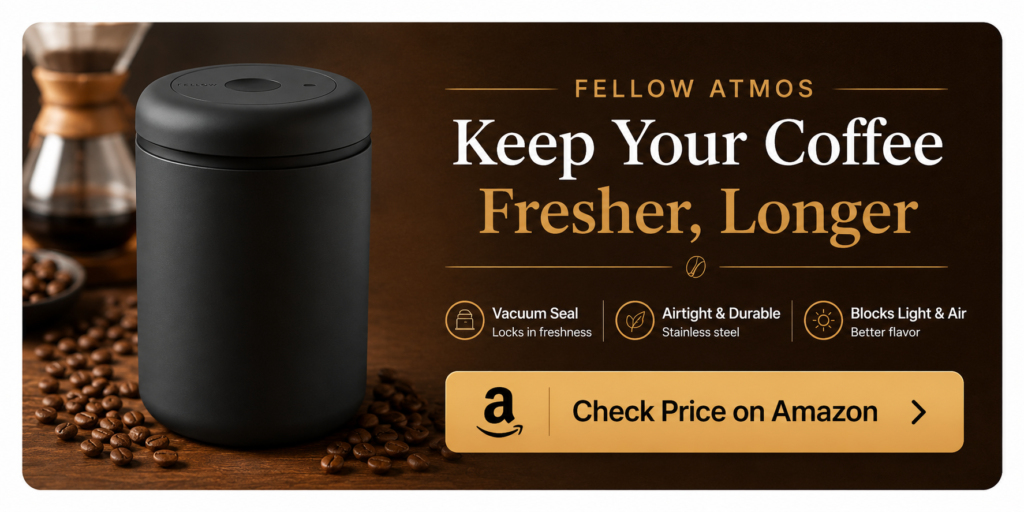 Fellow Atmos Vacuum Coffee Canister – 1.2L Stainless Steel Airtight Food Storage Container for Coffee Bean