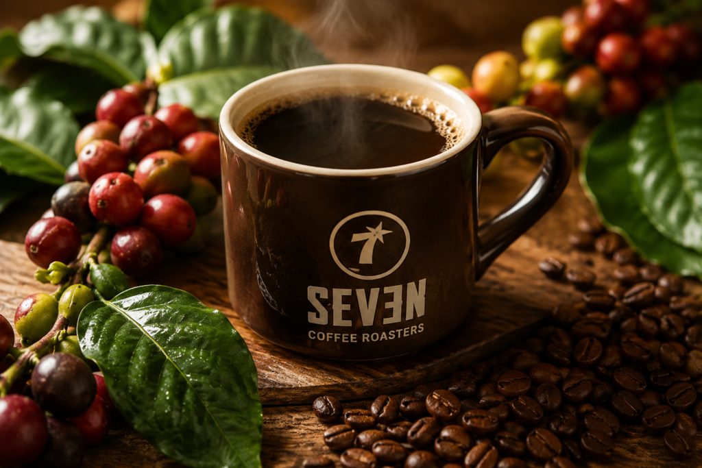 Fresh Hawaiian-inspired coffee served by Seven Coffee Roasters.