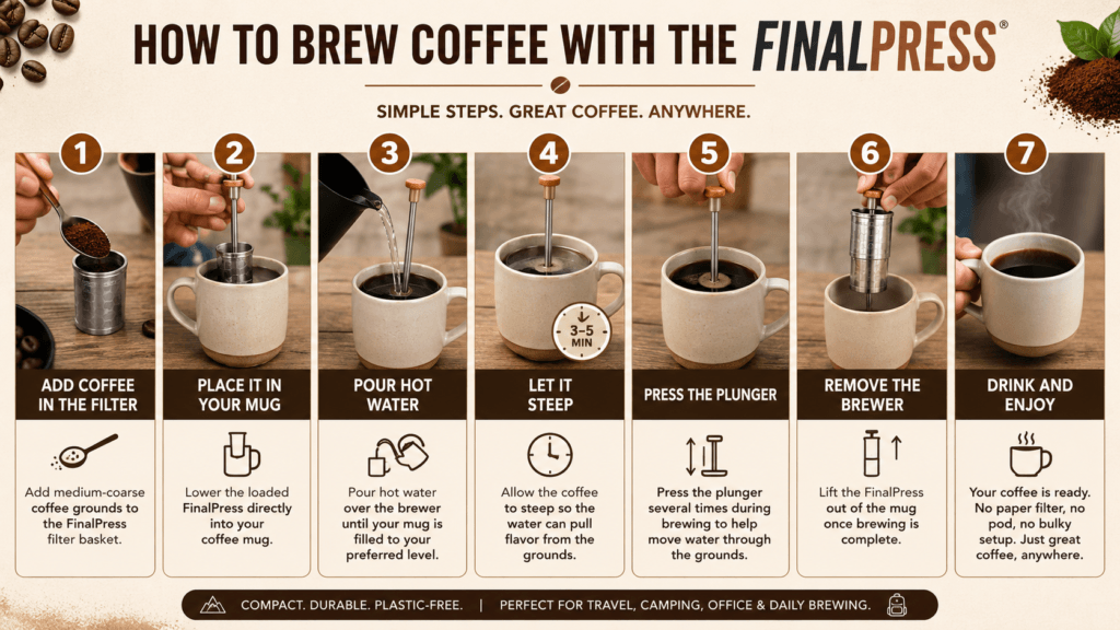 How to brew with the final press infographic